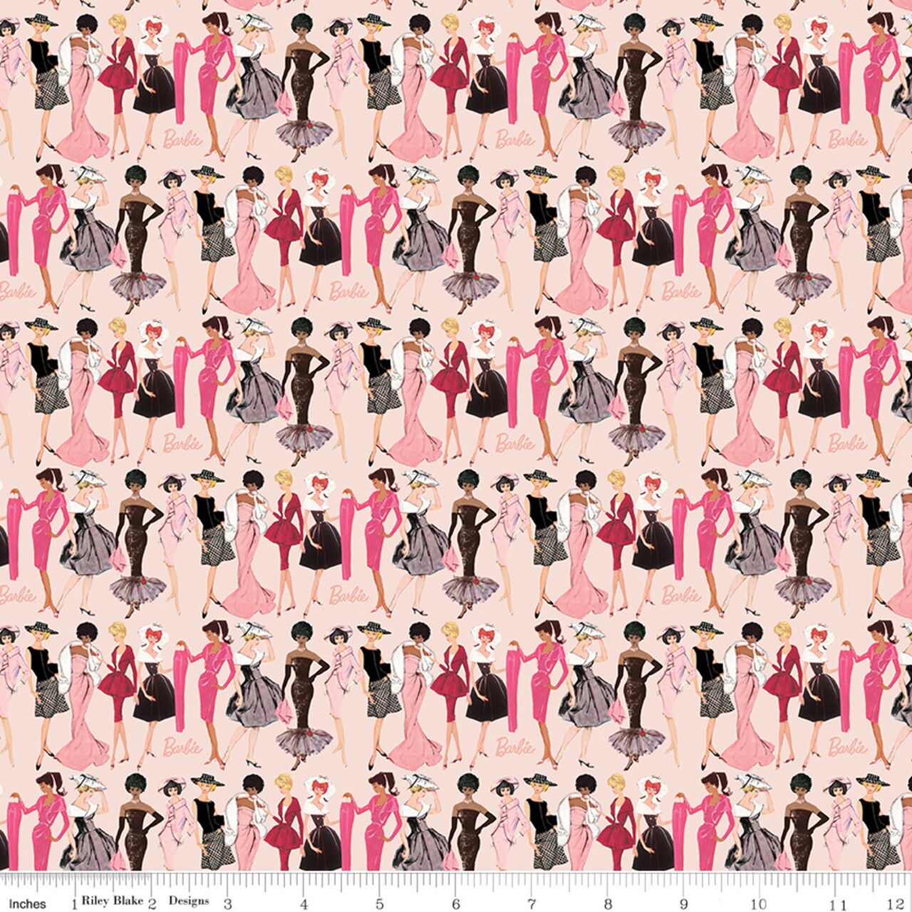 Fashion in Blush (cd16891-blush) | Barbie Vintage | Riley Blake Designs | Riley Blake
